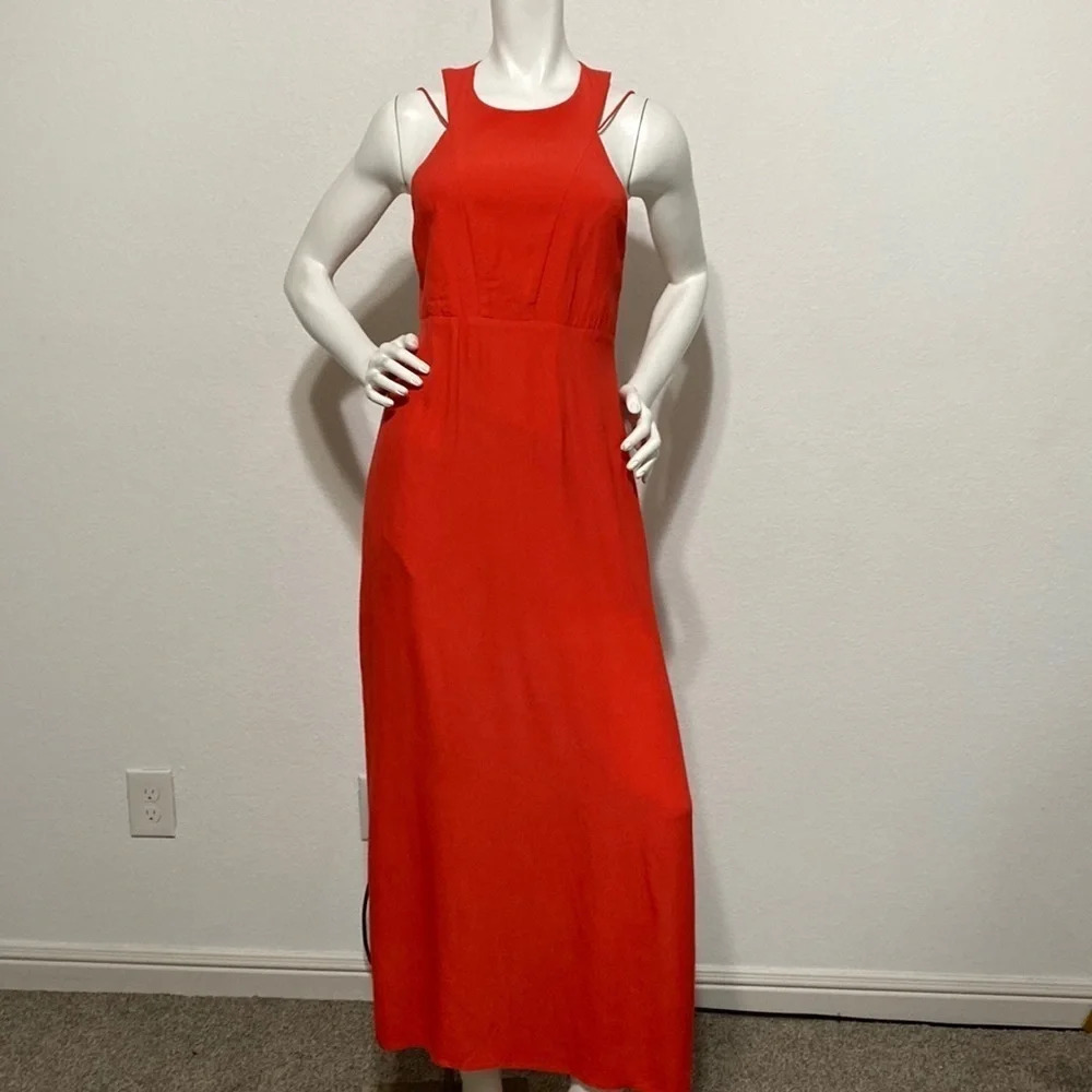 Dance & Marvel Coral/Red Sleeveless Formal Maxi Dress Size M